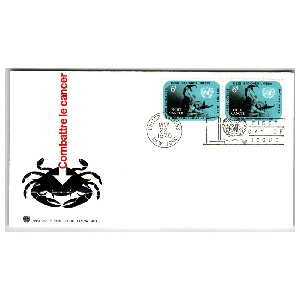 UN First Day Cover 1970 New York Fight Cancer Scott #239